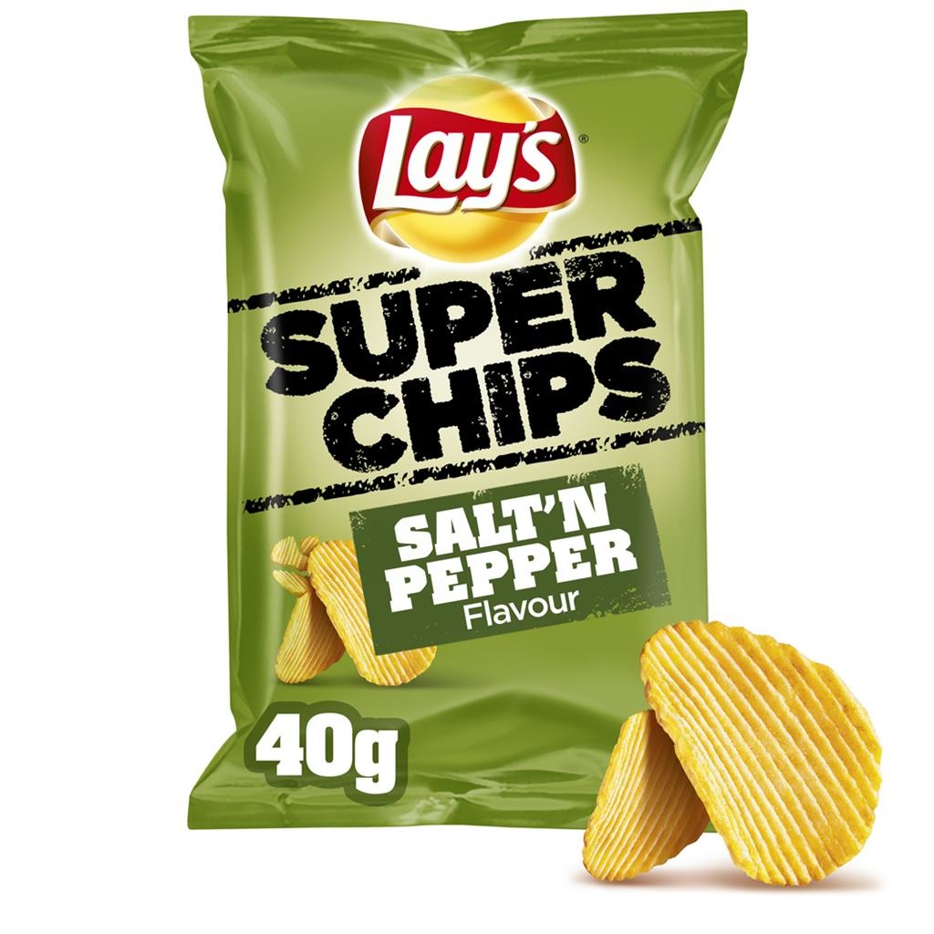 lays super chips saltn pepper peper en zout 40g