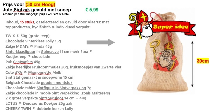jute snoepzak sinterklaas