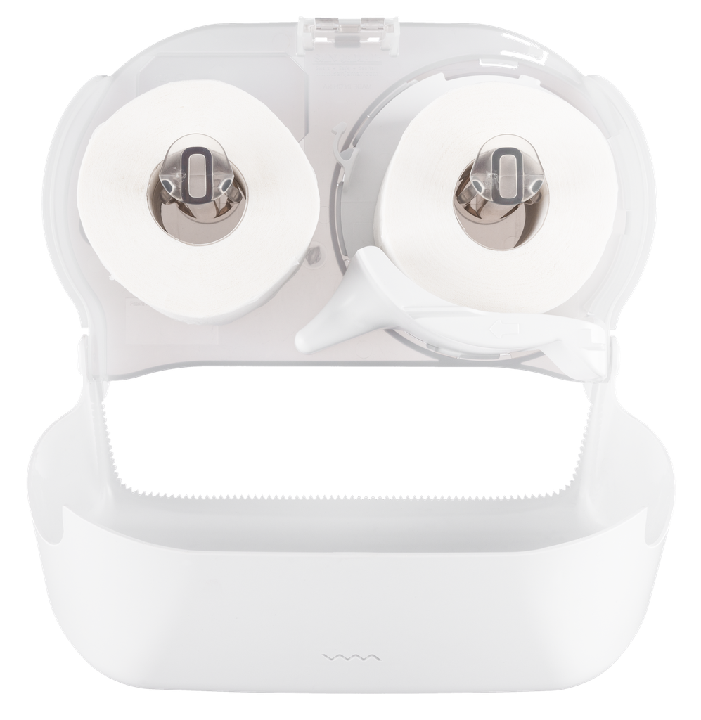 twin compact dispenser white papier met deksel