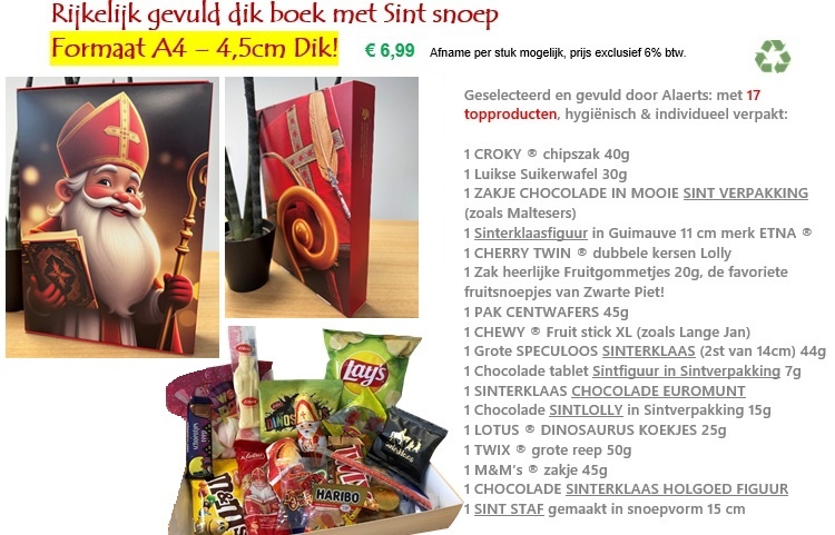 gevuld boek met sinterklaas snoep 25