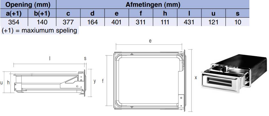koffiegruislade inbouw koffiedraslade