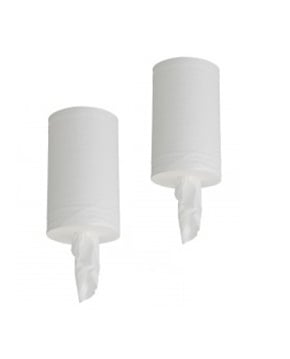 Poetsrollen Poetspapier MINI WIT 1lgs - 12 rollen (kokerloos)