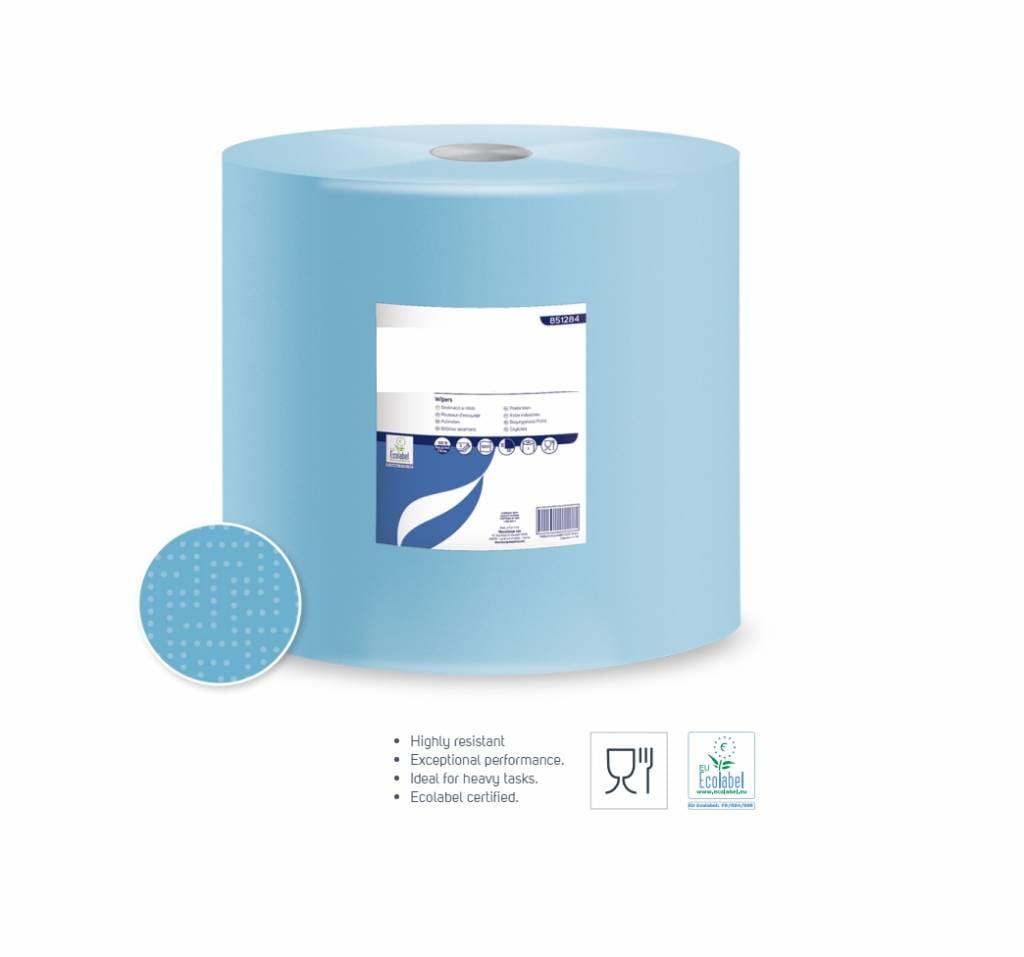 Poetsrollen Blauw Industrie 3 laags x 36cmH x 360m x 1