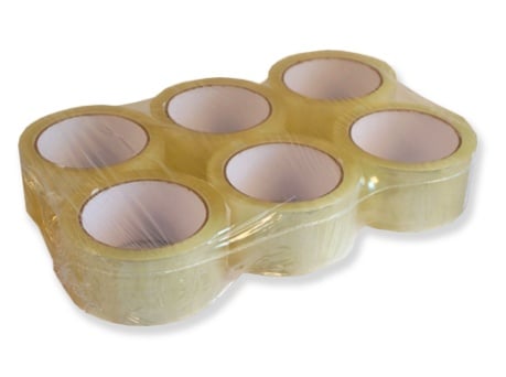 Ruban d'emballage transparent 50mm x 66m (6 rouleaux)