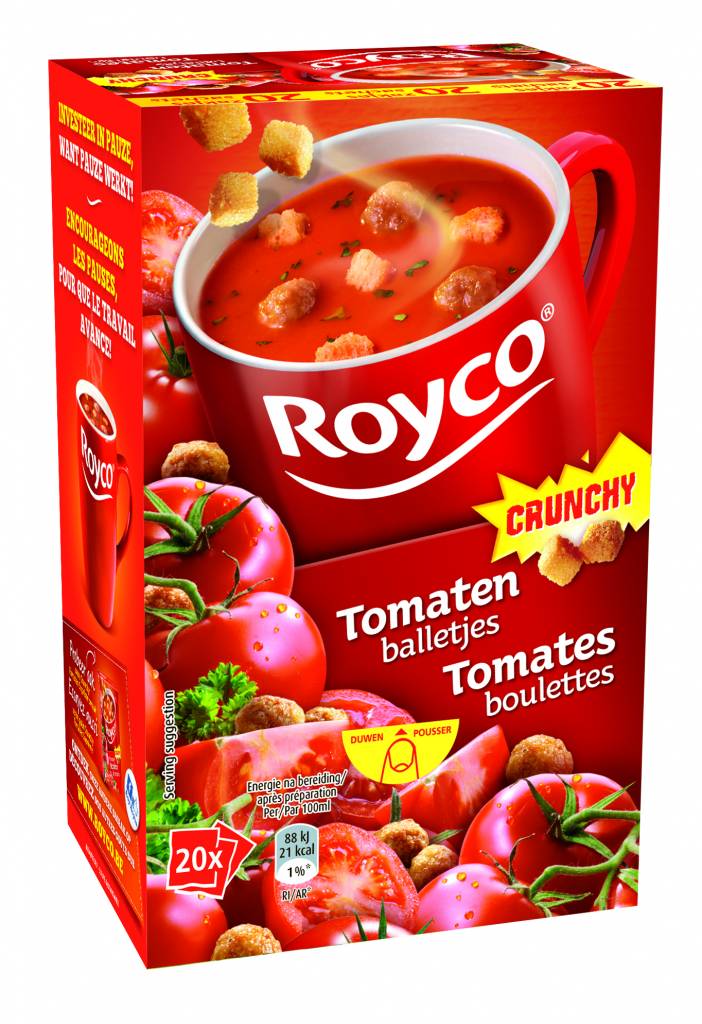 Royco Minute Soup Tomaten Balletjes Crunchy 20st.