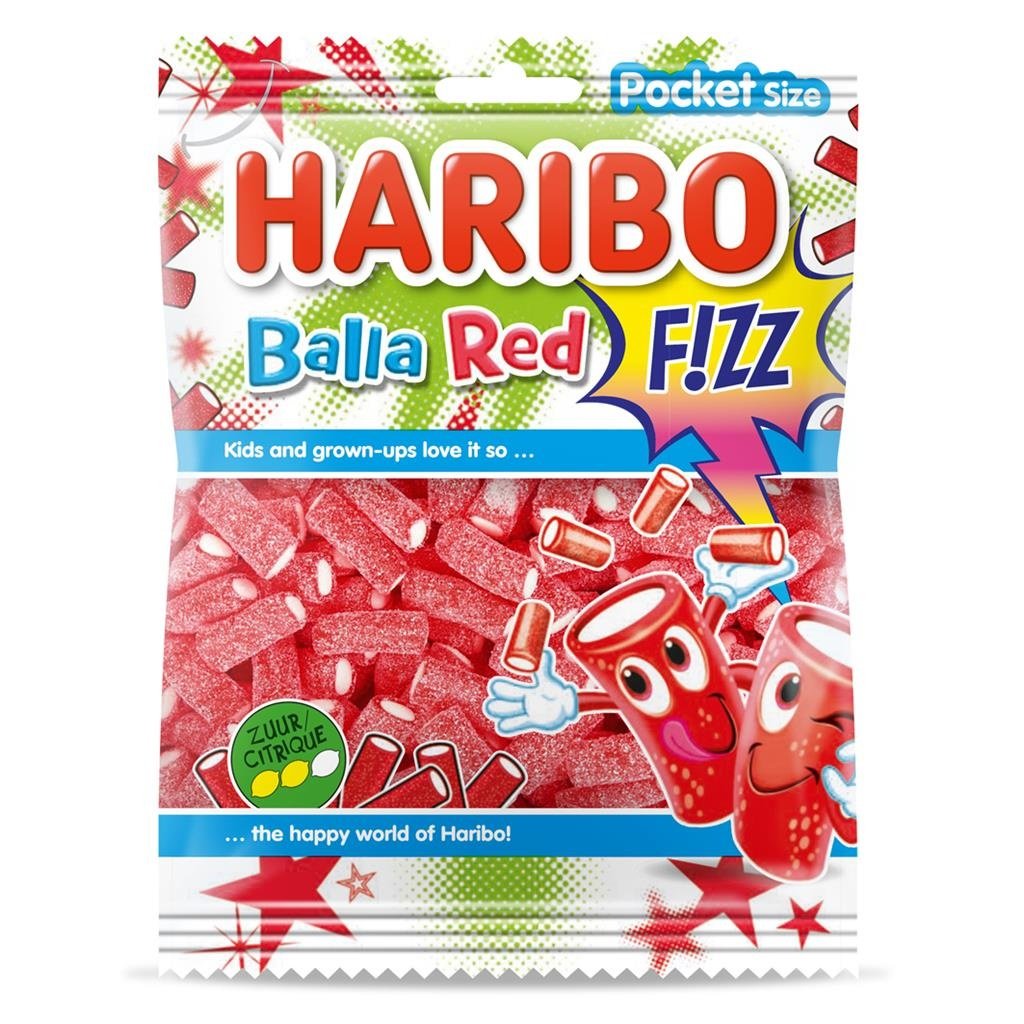 Haribo balla red fizz 70g x 28st.