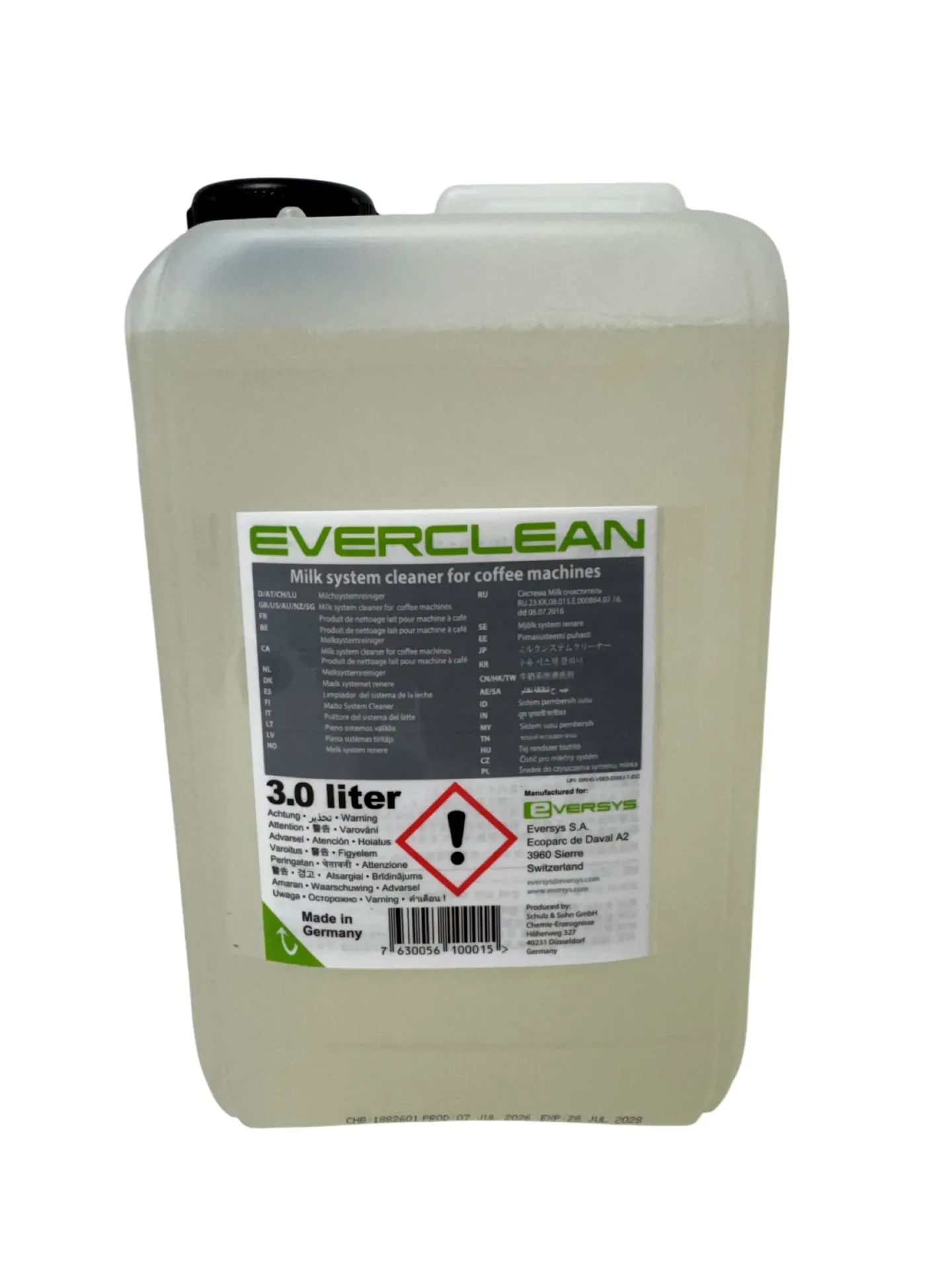 Eversys everclean milk system cleaner 3L