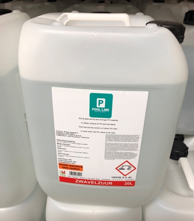 PH- liquide 20L, acide sulfurique 15% Pool Line
