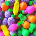 Fruit figuurtjes gevuld met suikerpoeder 60st. x 10g (1 zakje)