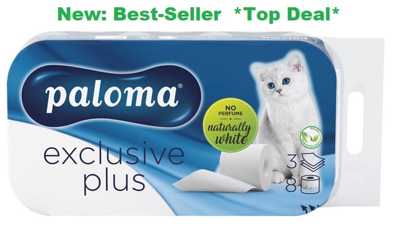 Papier toilette 3 couches Paloma Exclusive Plus 48 rouleaux