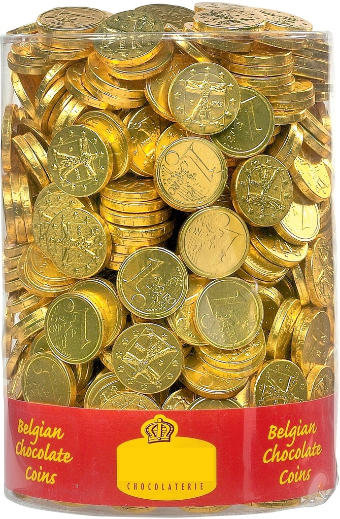 Gouden Chocolade munten 2kg - TUBO (+-600st)