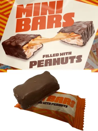Mini Bars Mix: Nougat Caramel Peanuts ± 240st.