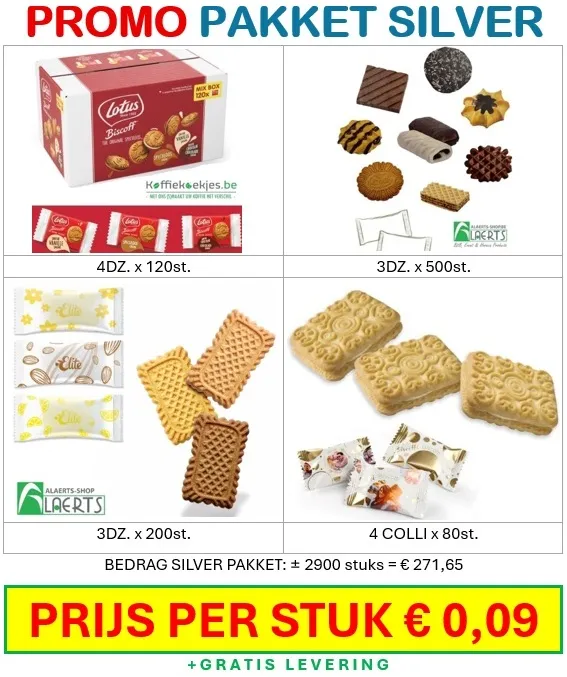 Promo Pack Silver ± 2900 koffiekoekjes - MEGA DEAL